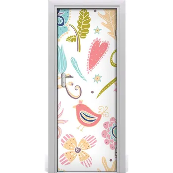 Fototapeta Samolepící fototapeta na dveře Rostlina pták 85x205 cm