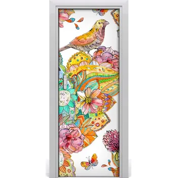 Fototapeta Samolepící fototapeta na dveře Motýli kdvětiny 95x205 cm