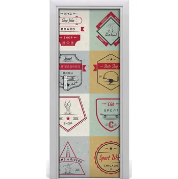 Fototapeta Samolepící fototapeta na dveře Skateboard znaky 85x205 cm