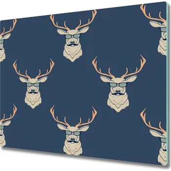 Kuchyňské prkénko Skleněná krájecí deska Hipster jelen 60x52 cm