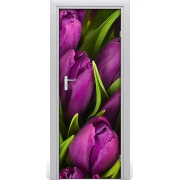 Fototapeta Fototapeta samolepící fialové tulipány 85x205 cm