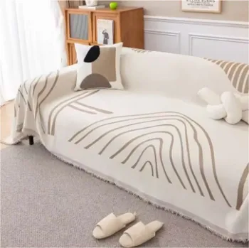 Napínací potah Moderní žinylkový potah (deka) na pohovku či křeslo (7 velikostí/5 barev) Barva: A1 khaki, Velikost: S: 180x130 cm