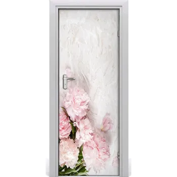 Fototapeta Fototapeta samolepící pivoňky mramor 75x205 cm