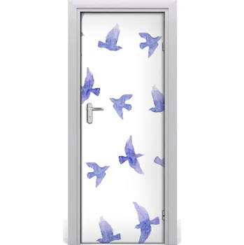 Fototapeta Samolepící fototapeta na dveře Modké vlaštovky 85x205 cm