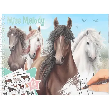 omalovánky Miss Melody Omalovánky koně se samolepkami
