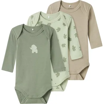 Kojenecký body BODY KOJENECKÉ NAME IT SE SLONY 3 KS, SEA FOAM Velikost: 74