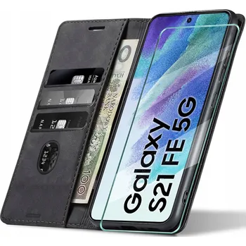 Pouzdro na mobilní telefon Flipové pouzdro Nela-Styl pro Samsung Galaxy S21 FE, černé