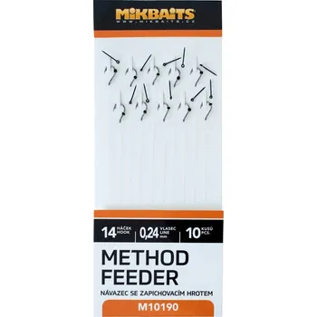 Rybářský háček Method Feeder návazce - Návazce se zapichovacím hrotem 10ks Velikost háčku: 10 Získejte slevu -5% za registraci v e-shopu