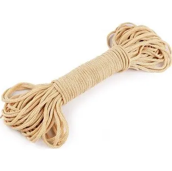 Eko pletená šňůra (25m) barva 2 béžová světlá průměr 6 mm