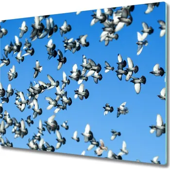 Kuchyňské prkénko Skleněné deska do kuchyně Stádo holubů 60x52 cm