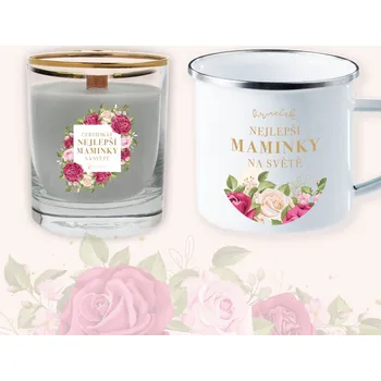 Svíčka Set plecháčku a svíčky CERTIFIKÁT NEJLEPŠÍ MAMINKY Barva: Šedá
