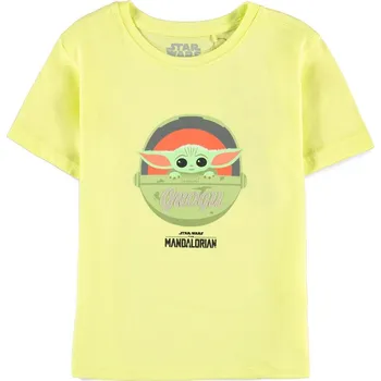 Pánské tričko Dětské tričko Star Wars|Hvězdné války - The Mandalorian: The Child Grogu (122-128 cm) žlutá bavlna