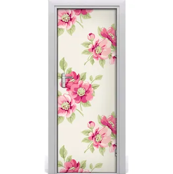 Fototapeta Samolepící fototapeta na dveře růžové květiny 75x205 cm