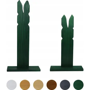 Obraz 2 ks. Dřevěný dekorativní zajíc Jaro DIY - Zelený 40 / 50 cm výška