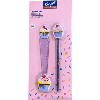 pravítka Školní potřeby - pravítko, tužka, guma, ořezávátko