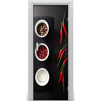 Fototapeta Fototapeta dveře samolepící koření a paprika 85x205 cm