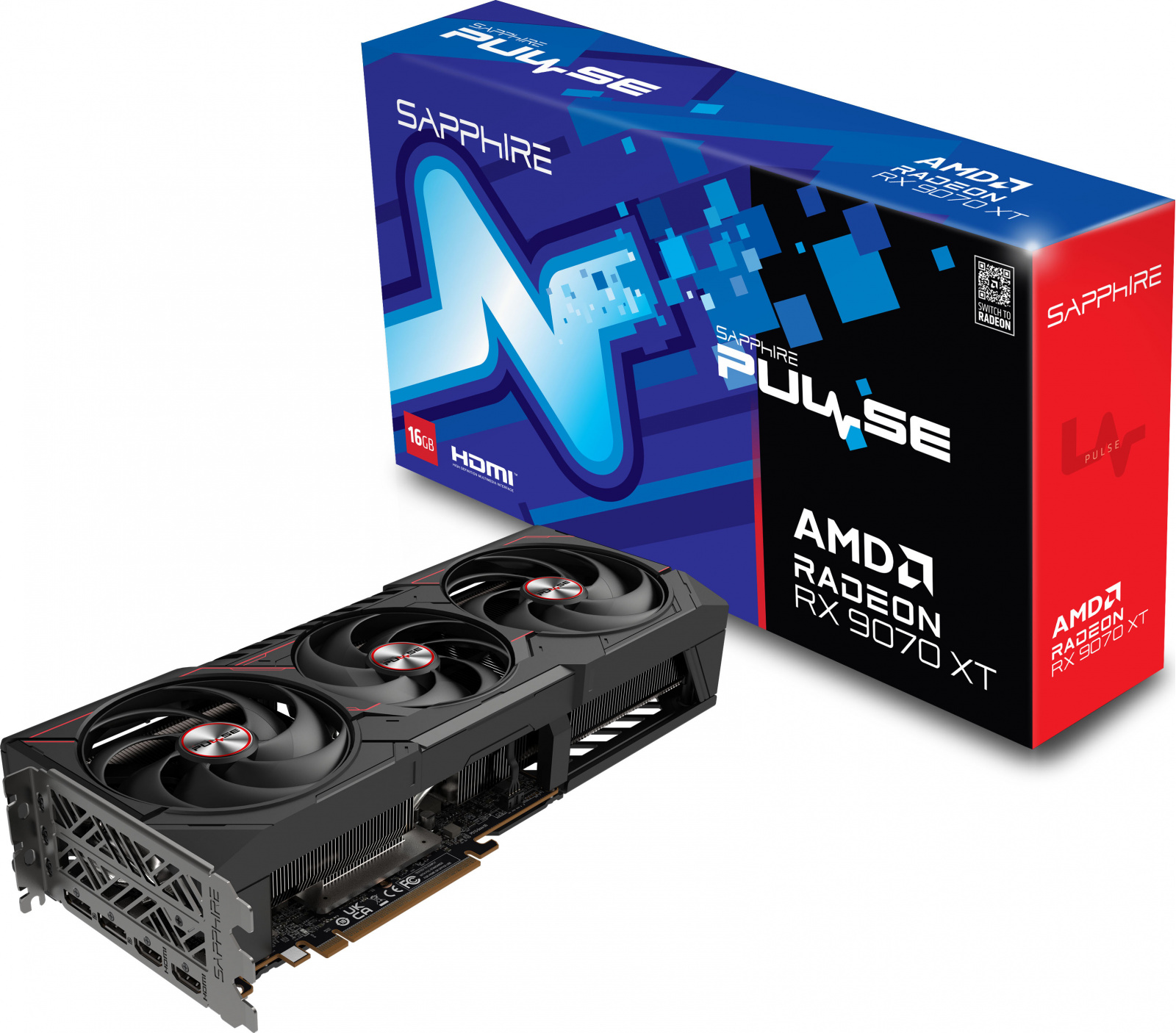 Sapphire 11348-03-20G Pulse AMD Radeon™ RX 9070 XT Gaming Graphics Card with 16GB GDDR6, AMD RDNA 4 product image