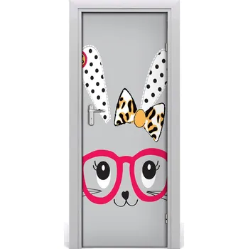 Fototapeta Samolepící fototapeta na dveře Králík brýle 85x205 cm