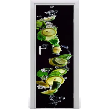 Fototapeta Samolepící fototapeta na dveře limetky a citrony 95x205 cm