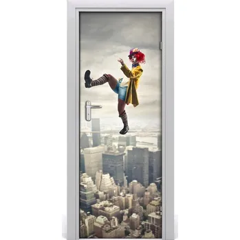 Fototapeta Samolepící fototapeta na dveře Šašek na laně 75x205 cm