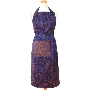 Kuchyňská zástěra HEDVA ČESKÝ BROKÁT Zástěra secese modrá - hnědá