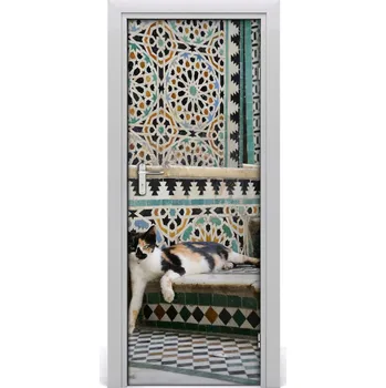 Fototapeta Samolepící fototapeta na dveře Kočka v Maroku 85x205 cm