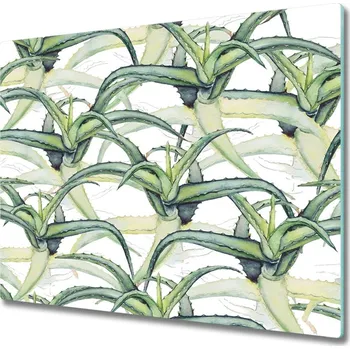 Kuchyňské prkénko Skleněné deska do kuchyně aloe 60x52 cm