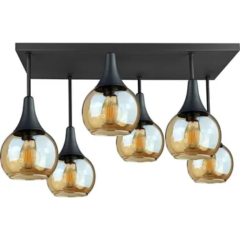 Přisazený lustr SOMA 6xE27/60W/230V černá/kouřová béžová