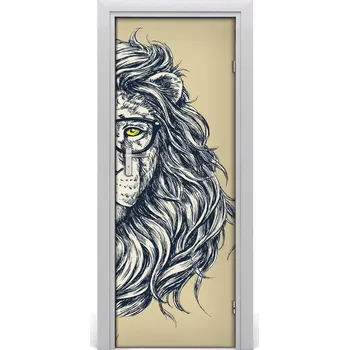 Fototapeta Samolepící fototapeta na dveře Hipsterský lev 85x205 cm