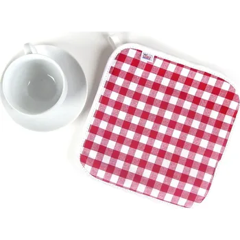 HEDVA ČESKÝ BROKÁT Podložka pod hrnec kanafas červená