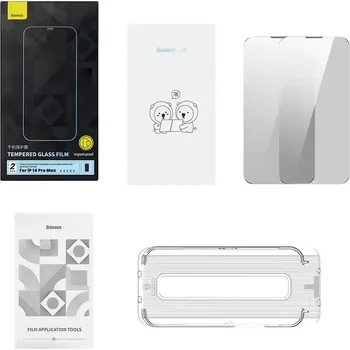 Soukromé tvrzené sklo Baseus Iphone 14 Pro Max (2ks) s 2 čisticími sadami a prachotěsným instalačním nástrojem