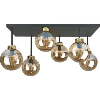 Přisazený lustr DEA 6xE14/60W/230V černá/zlatá/kouřová béžová