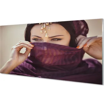 Obklad Skleněný panel Žena purple Materiál 125x50 cm