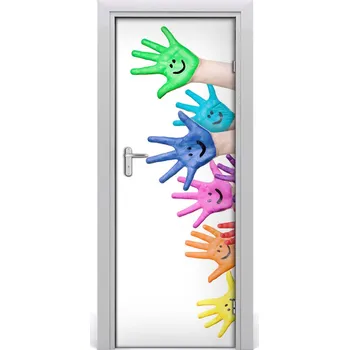 Fototapeta Samolepící fototapeta na dveře Pomalované dlaně 85x205 cm