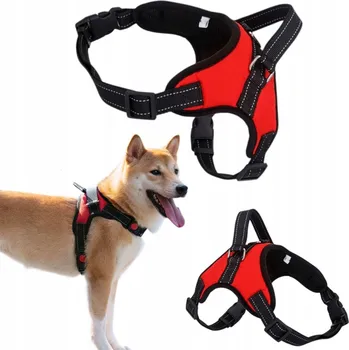 Postroj pro psa POHODLNÉ POSTROJE PRO PSA NASTAVITELNÉ PRODYŠNÉ S REFLEXNÍMI PRVKY ČERVENÉ L