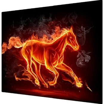 Kuchyňské prkénko Skleněná krájecí deska Kůň v plamenech 60x52 cm