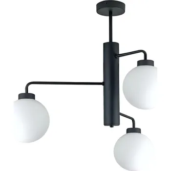 Lustr na tyči FLEX 3xE27/60W/230V černá/bílá