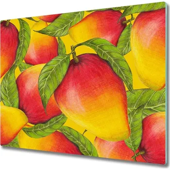 Kuchyňské prkénko Skleněná krájecí deska mango 60x52 cm
