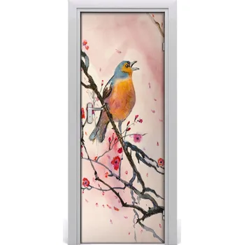 Fototapeta Samolepící fototapeta na dveře Pták na větvi 75x205 cm