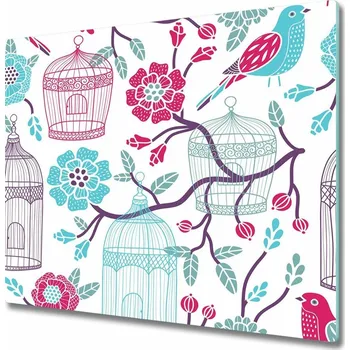 Kuchyňské prkénko Skleněná krájecí deska Ptačí klece 60x52 cm