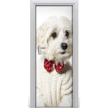 Fototapeta Samolepící fototapeta na dveře Pes s muškou 95x205 cm