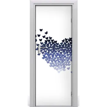 Fototapeta Samolepící fototapeta na dveře Srdce z motýlů 95x205 cm