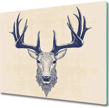 Kuchyňské prkénko Skleněné deska do kuchyně Jelení jelena 60x52 cm