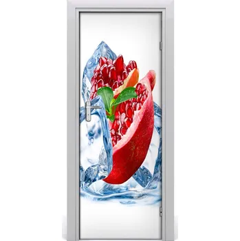 Fototapeta Fototapeta na dveře samolepící granátové jablko a led 85x205 cm