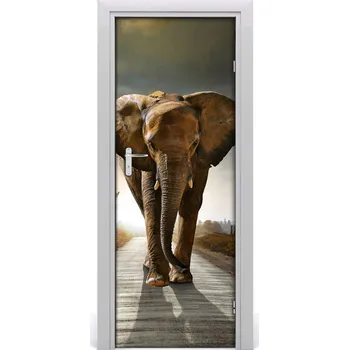 Fototapeta Samolepící fototapeta na dveře Chodící slon 95x205 cm