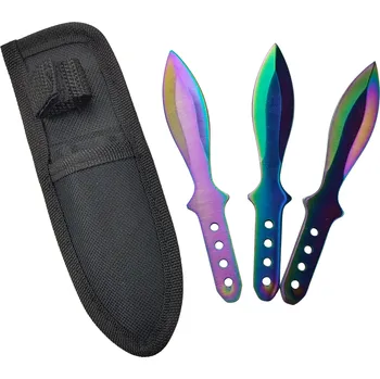 Pracovní nůž ČÍNA Nože házecí sada 3 vrhacích nožů Rainbow