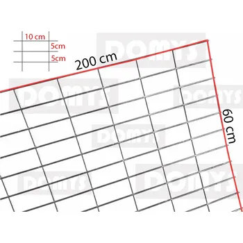 gabiony DOMYS GABIONOVÁ SÍŤ 200x60cm (10x5cm)