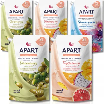 Mýdlo Apart tekuté mýdlo hydratační pro citlivou pokožku náhradní náplň MIX 1500 ml x 5