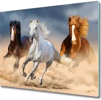 Kuchyňské prkénko Skleněná krájecí deska Koně v poušti 60x52 cm