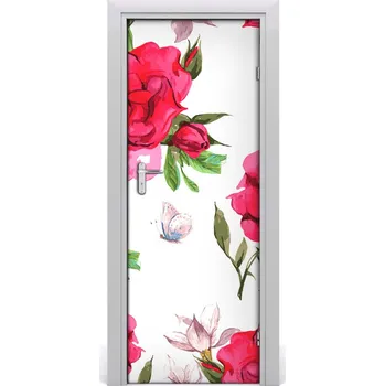 Fototapeta Samolepící fototapeta na dveře červená růže 75x205 cm
